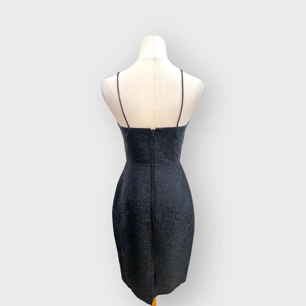 J.CREW Black Jacquard Silk Blend Cocktail Dress (Sz 00)